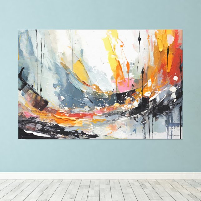 Impressão Em Tela Abstract painting  (Insitu(piso de madeira))