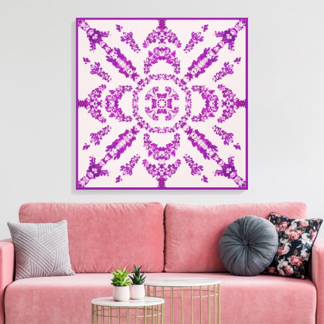 Impressão Em Tela Abstract Purple Orchid Flower Design Pattern Art (Insitu(Sala de estar))