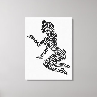 Impressão Em Tela Abstract Rearing Horse Art | Modern Black & White 