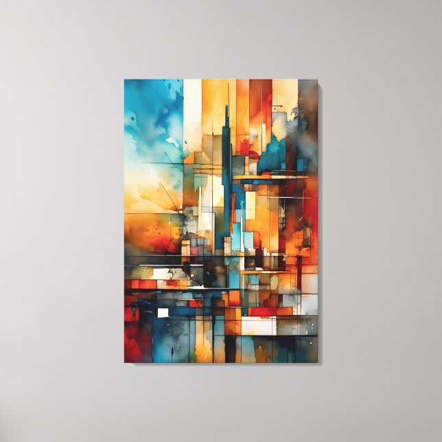 Impressão Em Tela Abstract vertical and horizontal (Frente)