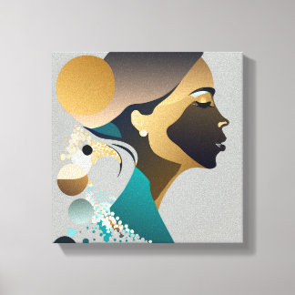 Impressão Em Tela Abstrake Eleganz in Blaugrün und gold # 1