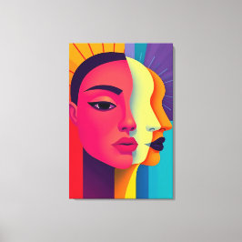 Impressão Em Tela Abstrakte Frauen Gesichter