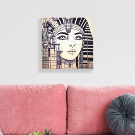Impressão Em Tela Abstrakter Cleopatra Kopf