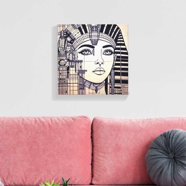 Impressão Em Tela Abstrakter Cleopatra Kopf (Insitu(Sala de estar))