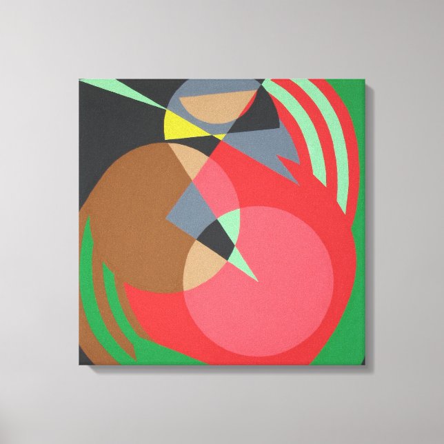 Impressão em Tela Abstrata Geométrica Quente (Frente)