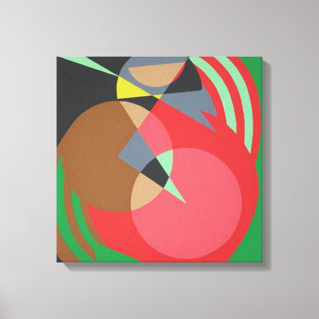 Impressão em Tela Abstrata Geométrica Quente (Frente)