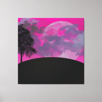 Impressão em Tela Abstrata Lua Carmesim Envolta