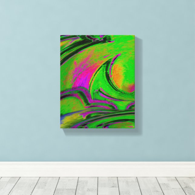 Impressão em Tela Abstrata Verde (Insitu(piso de madeira))