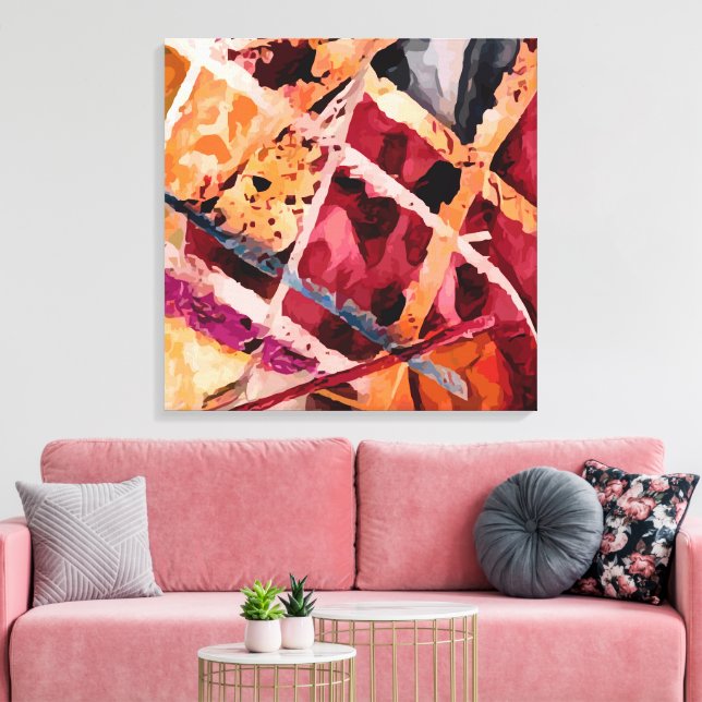 Impressão Em Tela Abstrato 14545 (Insitu(Sala de estar))