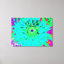 Impressão Em Tela Abstrato Aqua Decorative Dahlia Flower