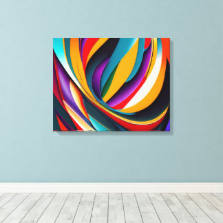 Impressão Em Tela Abstrato Arco-íris de Óleo Colorido