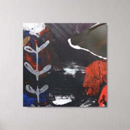 Impressão Em Tela Abstrato art com prata, cobre e realces vermelhos