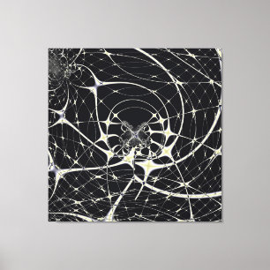 Impressão Em Tela Abstrato Art Ouro Spiderweb