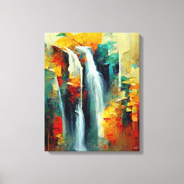 Impressão Em Tela Abstrato Art Painting Waterfall (Frente)