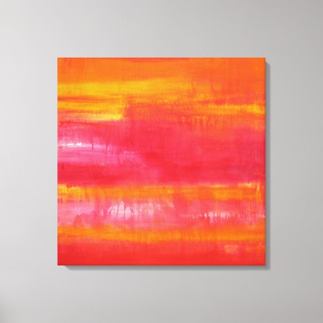 Impressão Em Tela Abstrato Art "SUMMER DAY" Red Yelllow Orange (Frente)