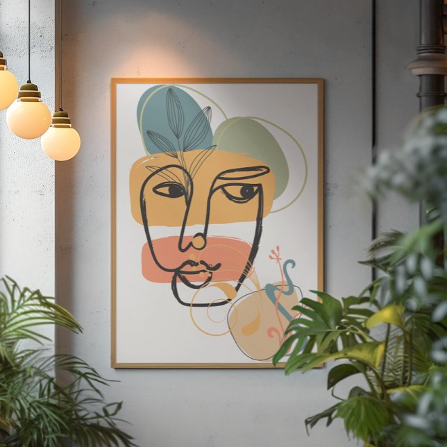 Impressão Em Tela Abstrato arte rosa cor azul verde (Criador carregado)