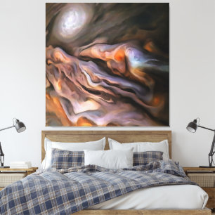 Impressão Em Tela Abstrato Assombrosamente Belo em Ocre e Marrom