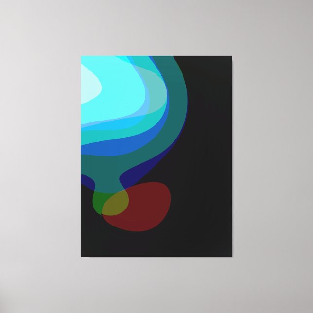 Impressão Em Tela Abstrato Azul E Negro Art 915 (Frente)