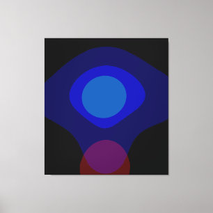 Impressão Em Tela Abstrato Azul E Preto Art 523°