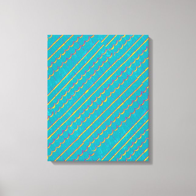 Impressão Em Tela abstrato azul-esverdeado diagonal (Frente)