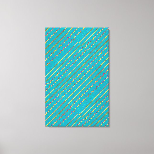 Impressão Em Tela abstrato azul-esverdeado diagonal (Frente)