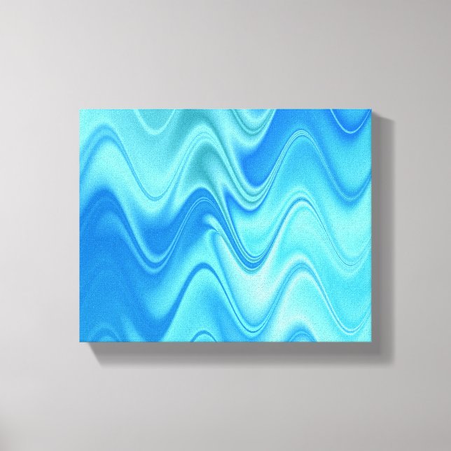 Impressão Em Tela Abstrato Azul ondulado (Frente)