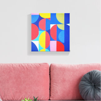 Impressão Em Tela Abstrato Bauhaus Arte Geométrica