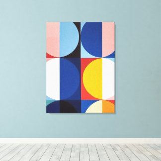 Impressão Em Tela Abstrato Bauhaus Arte Geométrica