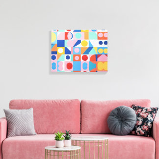 Impressão Em Tela Abstrato Bauhaus Arte Geométrica