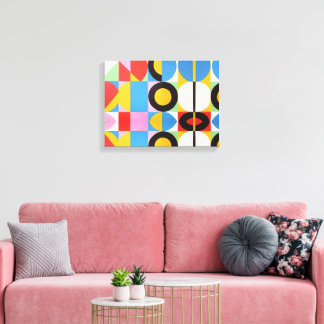 Impressão Em Tela Abstrato Bauhaus Arte Geométrica