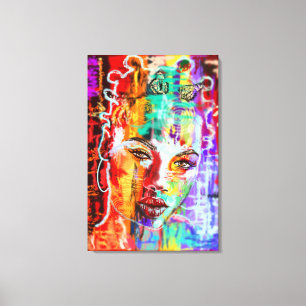Impressão Em Tela Abstrato Bonito Lady Art -