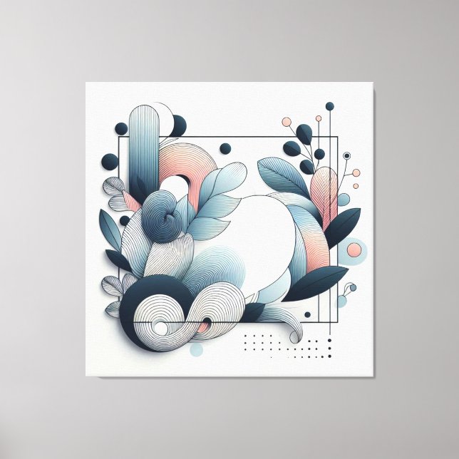 Impressão Em Tela Abstrato Botânico Trabalho de arte (Frente)