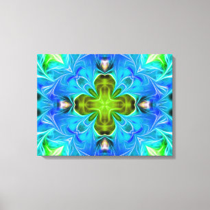 Impressão Em Tela Abstrato brilhante azul