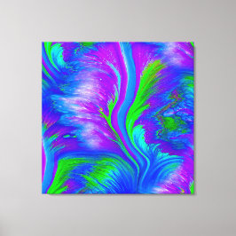 Impressão Em Tela Abstrato brilhante em azul, roxo e verde