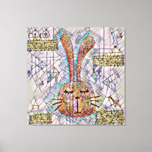 Impressão Em Tela Abstrato bunny