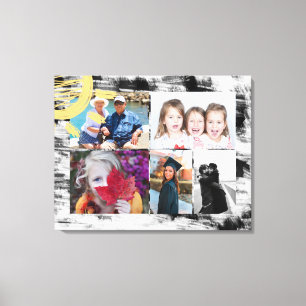 Impressão Em Tela Abstrato de 5 fotos preto e branco personalizadas