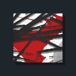 Impressão Em Tela Abstrato de Aquarela Contemporânea<br><div class="desc">Na moda, moderno design vermelho-preto e branco com um design de bloco artístico de madeira, em camadas sobre os elementos design; elementos design- camadas criam destaques e sombras. Você pode personalizar alterando a cor de fundo. Selecione 'personalizar' e navegue até a seção de camadas para exibir a(s) imagem(s) e alterar...</div>