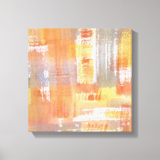 Impressão Em Tela Abstrato de Aquarela de Crush Laranja (Frente)