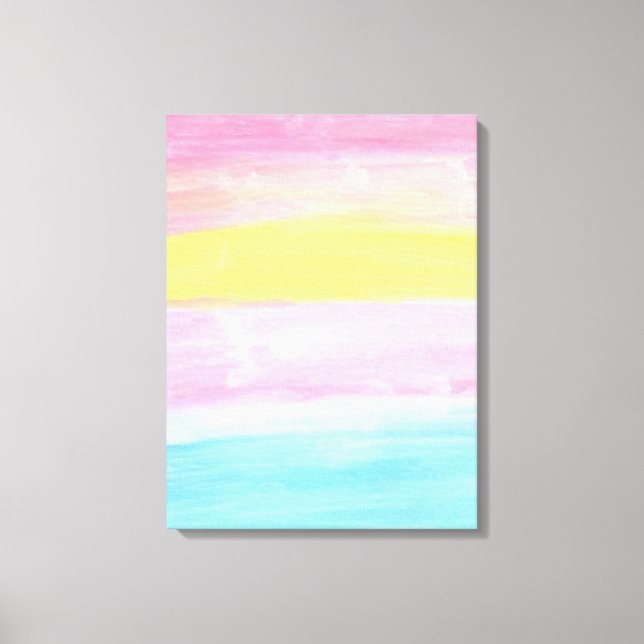 Impressão Em Tela Abstrato de Aquarela do Horizonte Sunset (Frente)