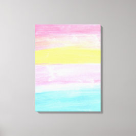 Impressão Em Tela Abstrato de Aquarela do Horizonte Sunset