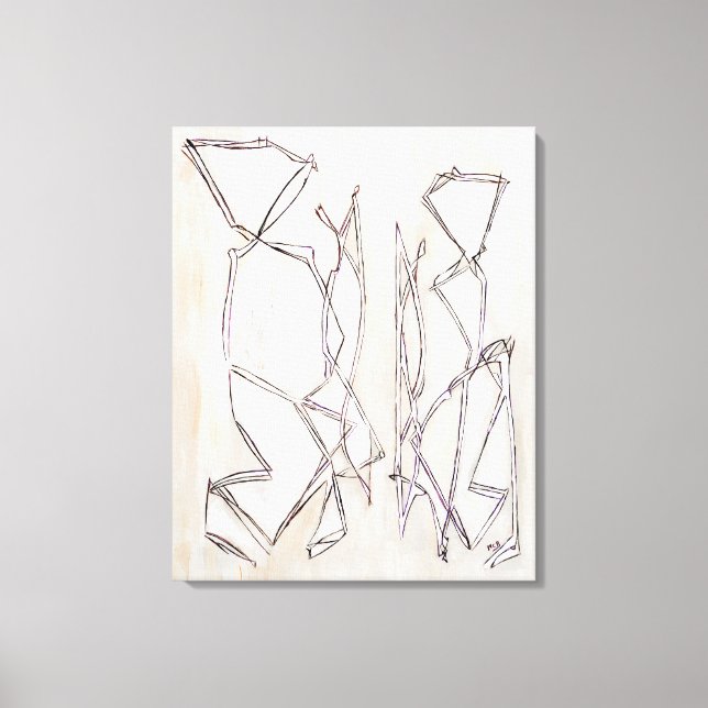 Impressão Em Tela Abstrato de arte branca e preta para Casais (Frente)