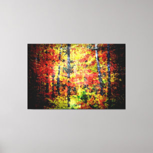 Impressão Em Tela Abstrato De Árvore Branca No Outono