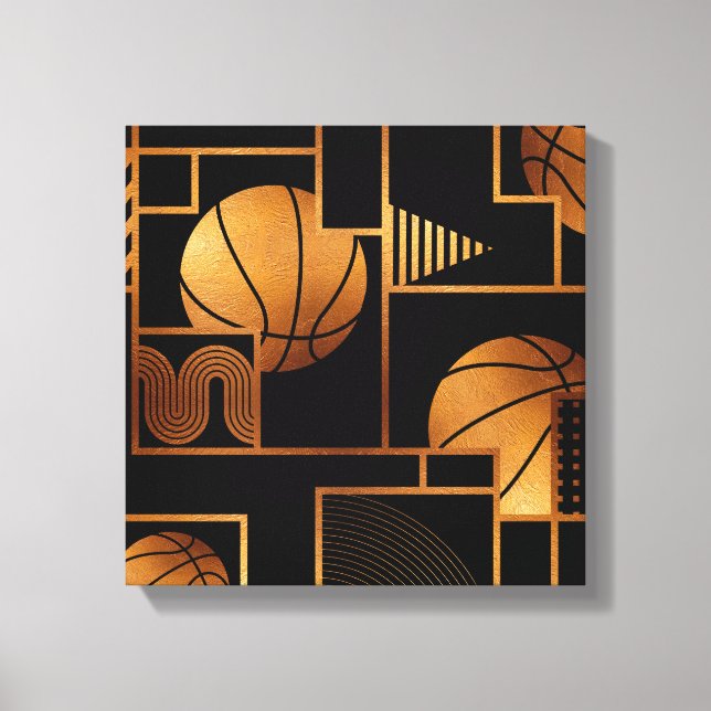 Impressão Em Tela Abstrato de basquetebol (Frente)