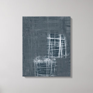 Impressão Em Tela Abstrato de cinza de aço com tela estendida