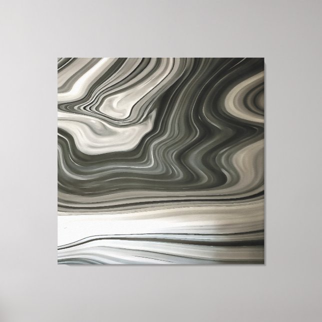 Impressão Em Tela Abstrato de Corda Artística em Monotone cinza (Frente)