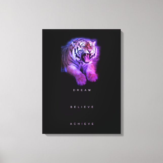 Impressão Em Tela Abstrato de Cotação de Afirmação Motivacional Eleg (Frente)