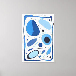 Impressão Em Tela Abstrato de Espelhamento Circular