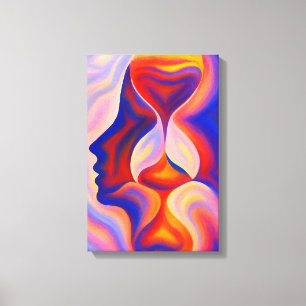 Impressão Em Tela Abstrato de face de ampulheta surreal