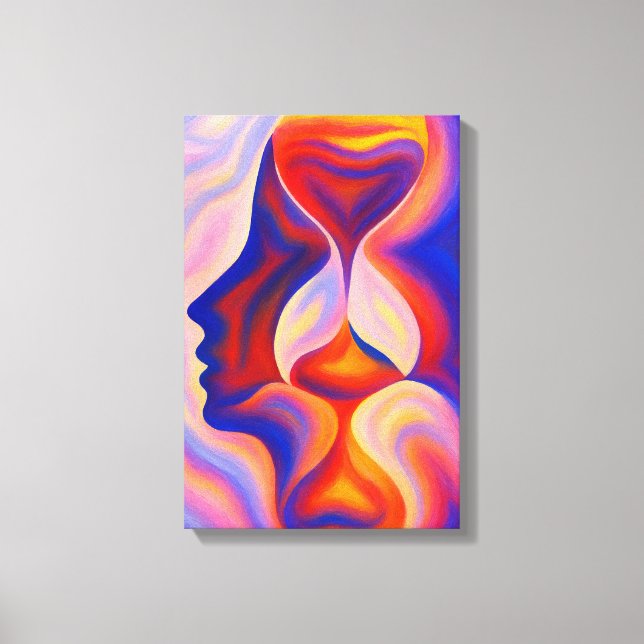 Impressão Em Tela Abstrato de face de ampulheta surreal (Frente)