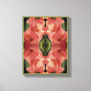 Impressão Em Tela Abstrato de Flor Gladiolus Pálido Pêssego